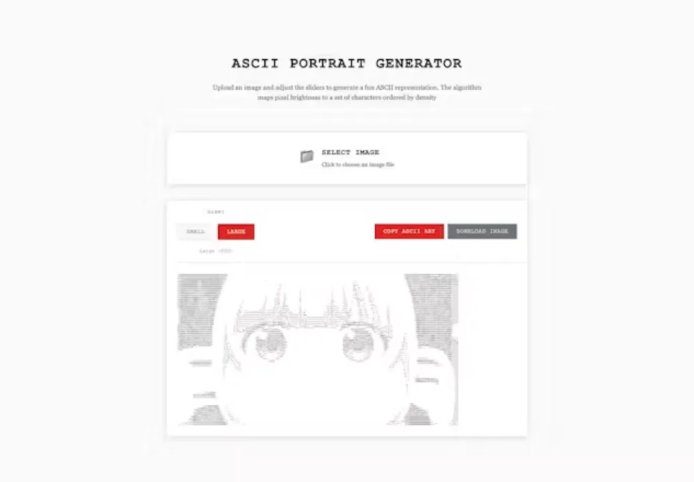 ASCII portrait generator